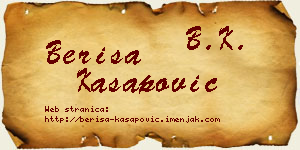 Beriša Kasapović vizit kartica